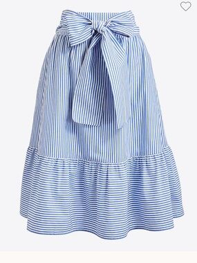 J Crew Blue and White stripe Tie-waist skirt; size 2